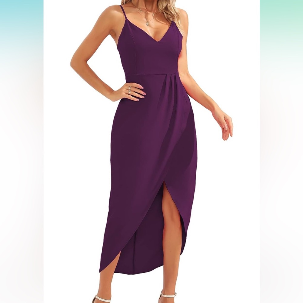 Women's Sexy V Neck Backless Maxi Dress Sleeveless Spaghetti Straps